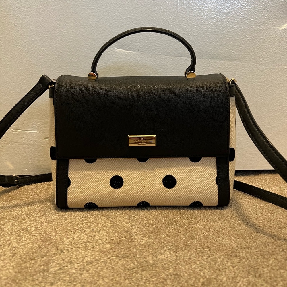 Kate spade canvas polka dot top handle bag